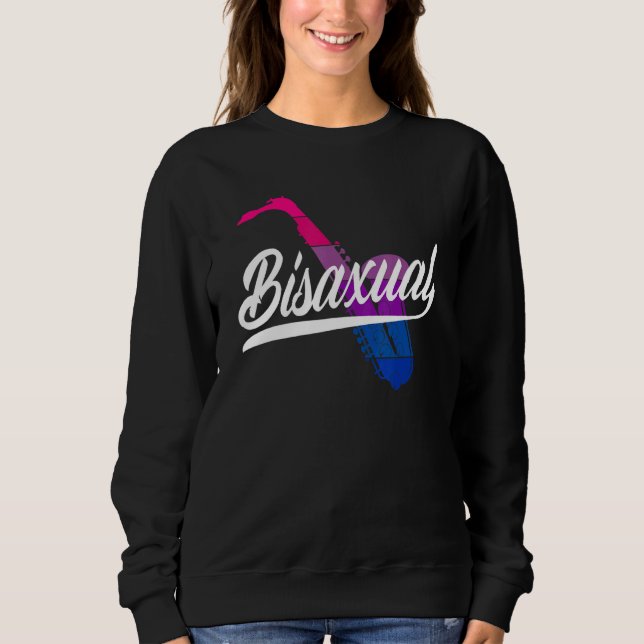 Sudadera Bisaxual Saxophon Bi Pride Flag Bisexual (Anverso)