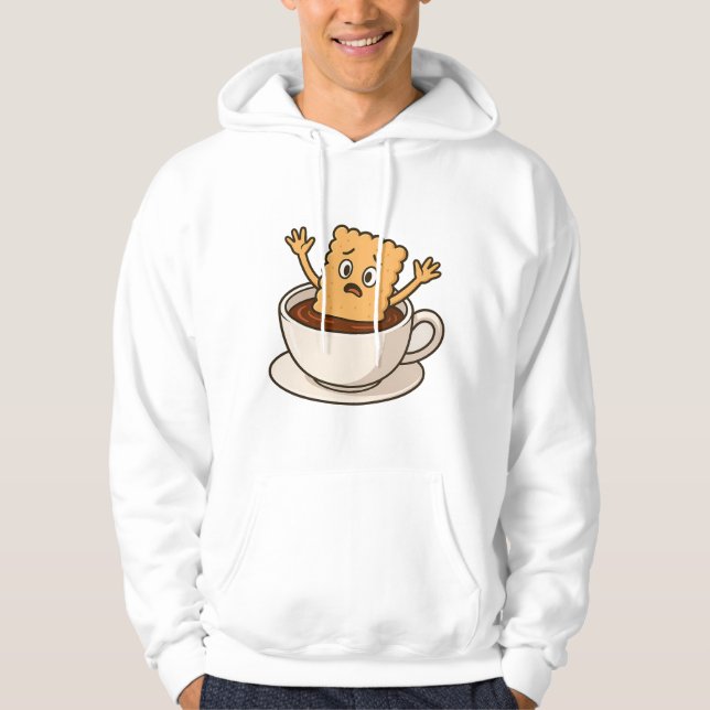 Sudadera Biscuit en problemas dentro de una copa de café (Anverso)