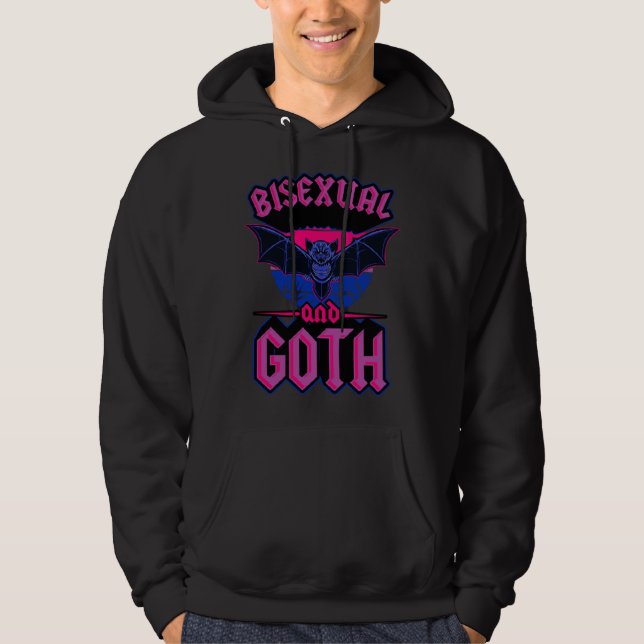 Sudadera Bisexual And Goth Gothic Emo Bat Pride LGBTQ Hallo (Anverso)