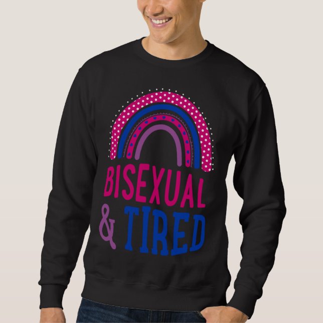 Sudadera Bisexual And Tired Cute Boho Style Bohemian Rainbo (Anverso)