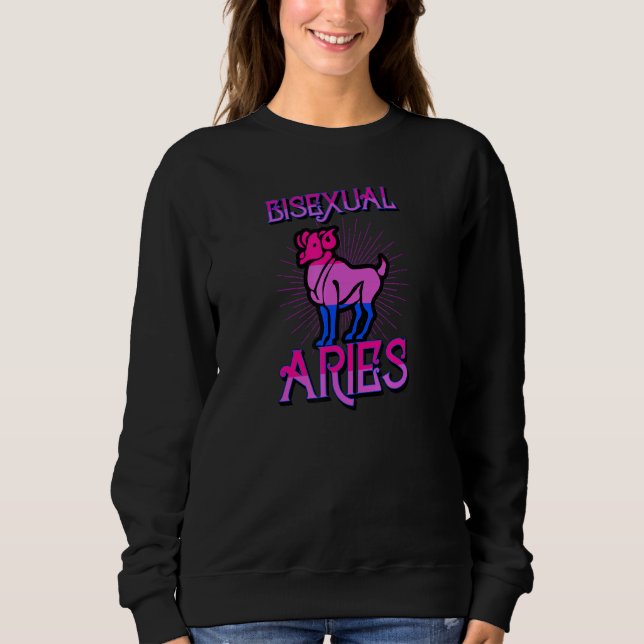 Sudadera Bisexual Aries Zodiac Rótulo Cumpleaños Horoscopio (Anverso)