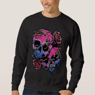 Sudadera Bisexual Bi Pride Flag Gothic Skull