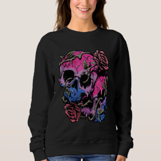 Sudadera Bisexual Bi Pride Flag Gothic Skull
