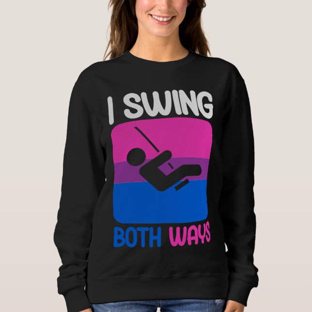 Sudadera Bisexual Bi Pride Flag Pun I Swing Both Ways (Anverso)