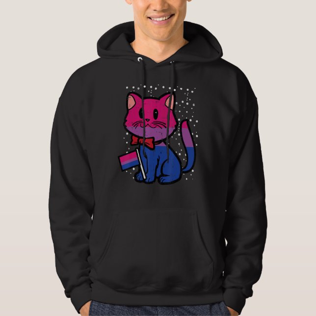 Sudadera Bisexual Cat Flag Bi Pride Lgbtq Girls Kids Toddle (Anverso)