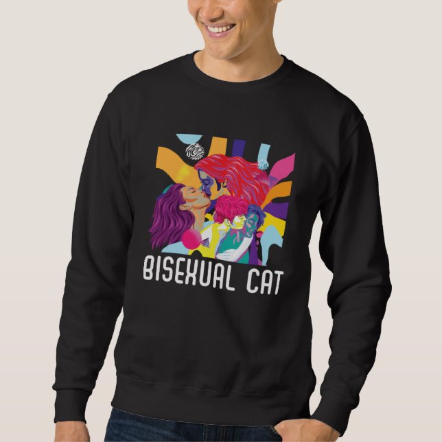 Sudadera Bisexual Cat Owner Rainbow Pride Bisexuality LGBTQ (Anverso)