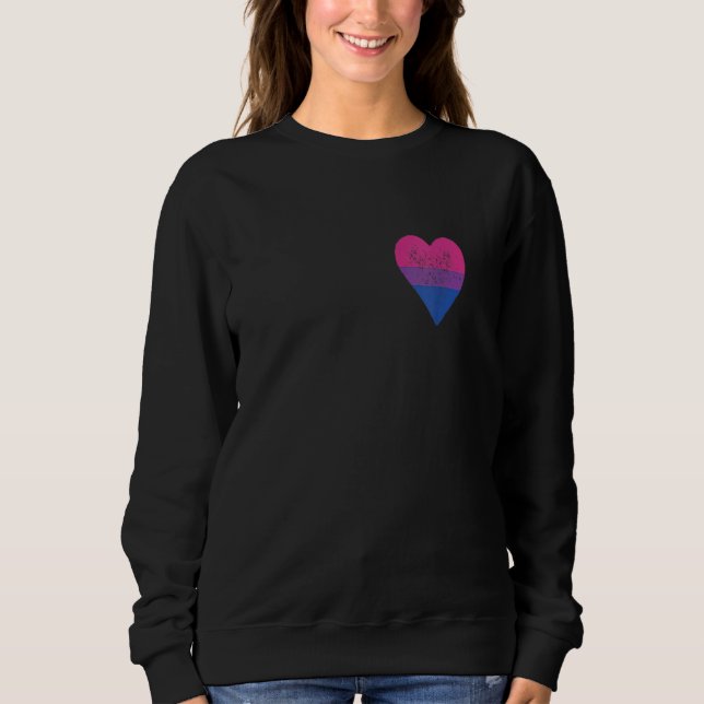 Sudadera Bisexual Corazón Bisexualidad Bi Bandera de Amor L (Anverso)