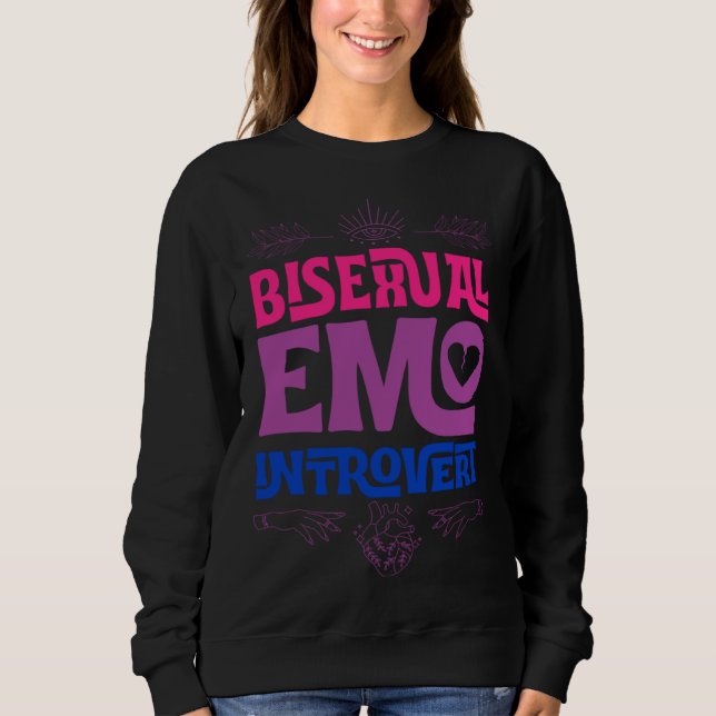 Sudadera Bisexual Emo Introvert Pride Trendy Mystic Teen Go (Anverso)