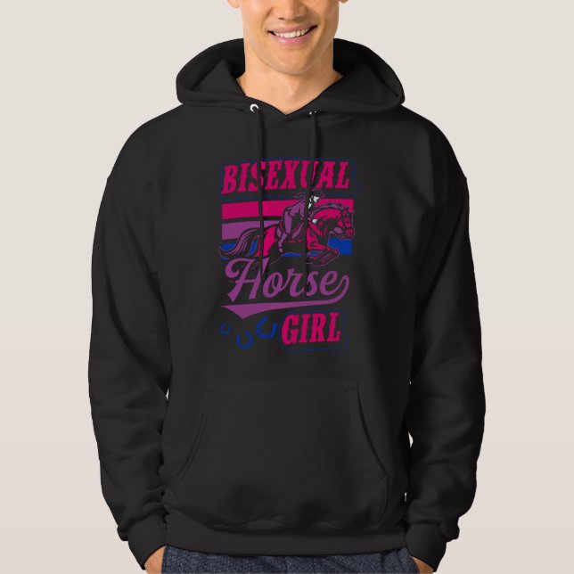 Sudadera Bisexual Horse Girl Bisexual Pride Horse  Equestri (Anverso)