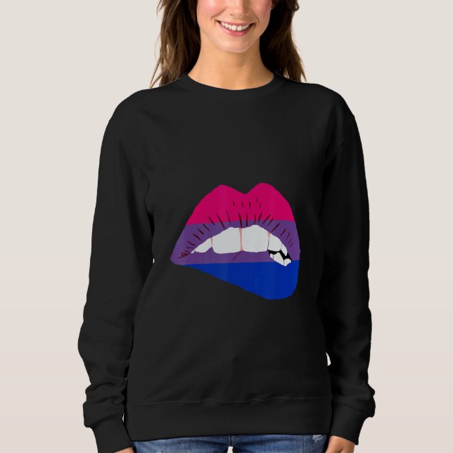 Sudadera Bisexual Lips Bi Pride Bisexual Flag LGBTQ Bisexua (Anverso)