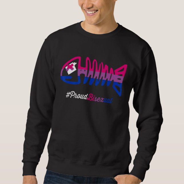 Sudadera Bisexual Orgullo Pescado Skeleton Lgbtq Bisexualit (Anverso)