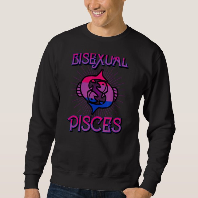 Sudadera Bisexual Pisces Zodiac Rótulo Cumpleaños Horoscopi (Anverso)