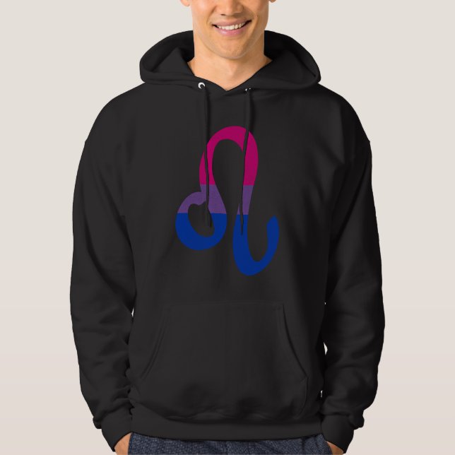 Sudadera Bisexual Pride Flag Leo Zodiac Sign (Anverso)