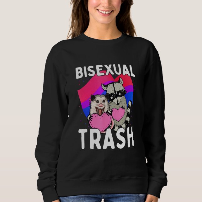 Sudadera Bisexual Trash  Gay Pride Rainbow LGBT Raccoon Pos (Anverso)
