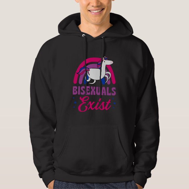 Sudadera Bisexuals Exist Bisexual Pride Minimalist Rainbow  (Anverso)