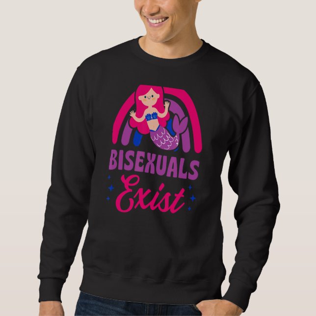 Sudadera Bisexuas Existen Bisexuales Orgullo de Sirena Amor (Anverso)