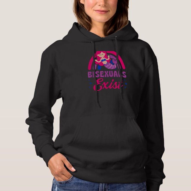Sudadera Bisexuas Existen Bisexuales Orgullo de Sirena Amor (Anverso)