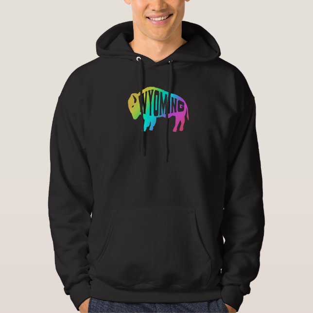 Sudadera Bison de búfalo arcoiris Wyoming (Anverso)