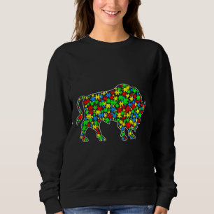 Sudadera Bison Funny Puzzle Animals Autism Awareness