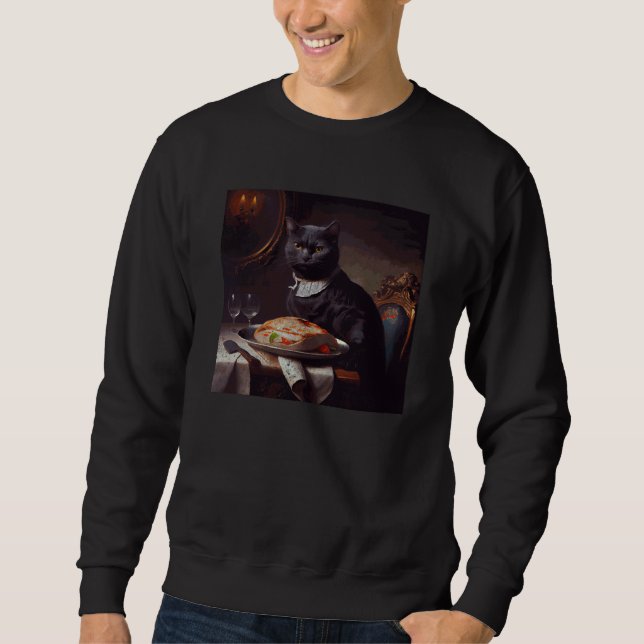 Sudadera Bistec de Ataque de Gato Negro (Anverso)