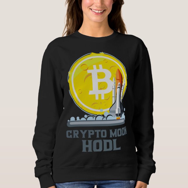 Sudadera Bitcoin a la Luna Moneda Criptográfica Hodl (Anverso)
