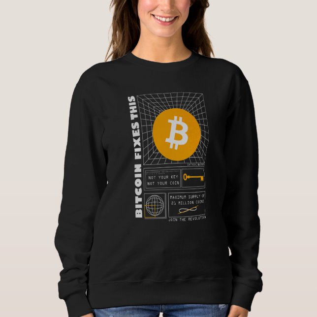 Sudadera Bitcoin arregla esta hiperbitcoinización futurista (Anverso)