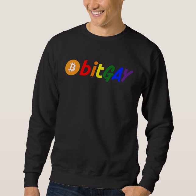 Sudadera Bitcoin Bitgay Pride themed mens kids women unisex (Anverso)