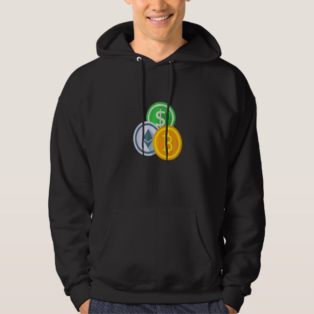 Sudadera Bitcoin BTC Cripto Moneda Criptográfica Insignia P (Anverso)