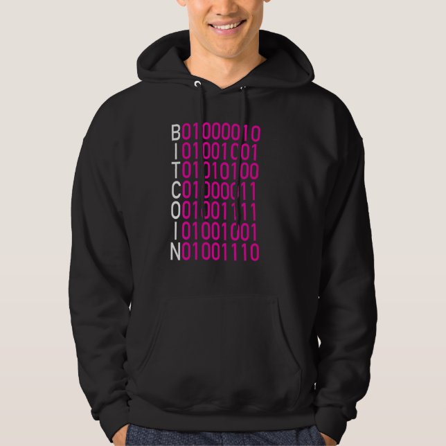 Sudadera Bitcoin Código binario Cripta Dinero de Financiaci (Anverso)