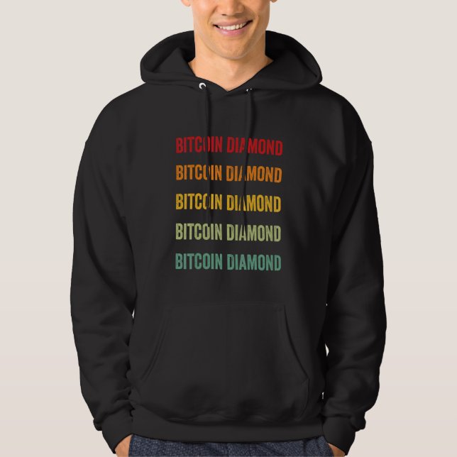 Sudadera Bitcoin Diamond Crypto Rainbow Text Design (Anverso)