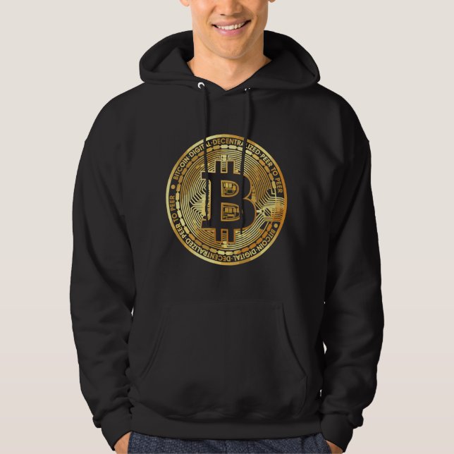 Sudadera Bitcoin - Diseño de moneda de metal - BTC (Anverso)