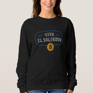 Sudadera Bitcoin El Salvador Efecto Angustiado Vintage