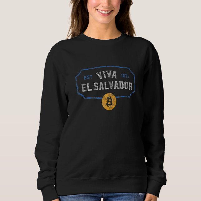 Sudadera Bitcoin El Salvador Efecto Angustiado Vintage (Anverso)