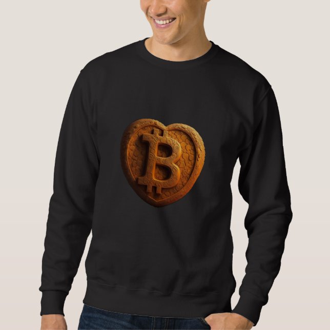 Sudadera Bitcoin Heart Love Reason Emotions Feel Passion (Anverso)