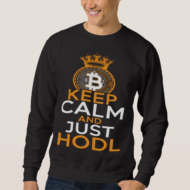 Sudadera Bitcoin HODL Keep Calm and HODL Cryptocurrency BTL (Anverso)