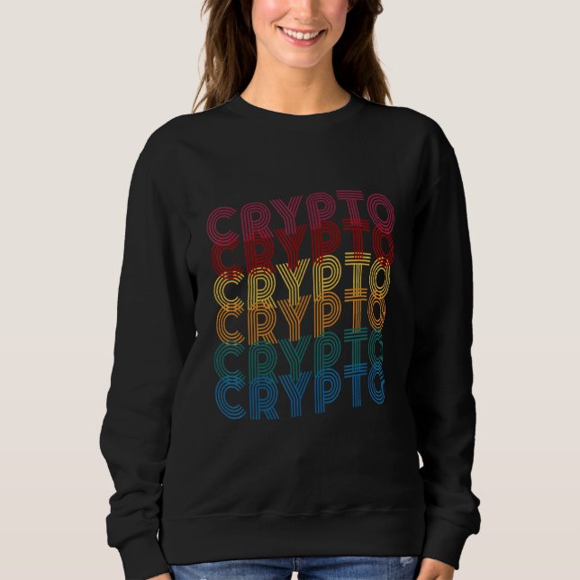 Sudadera Bitcoin Retro Colores Cryptocurrency Digital Curre (Anverso)
