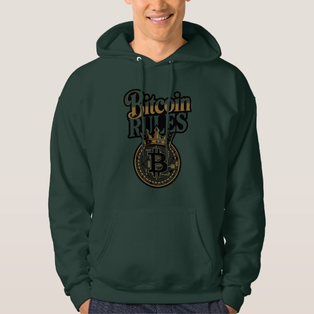 Sudadera Bitcoin Rules Crowned King Crypto Hoodie (Anverso)