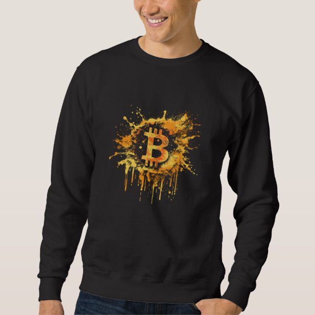 Sudadera Bitcoin Splash Btc Coin Crypto Vintage Cryptocurre (Anverso)