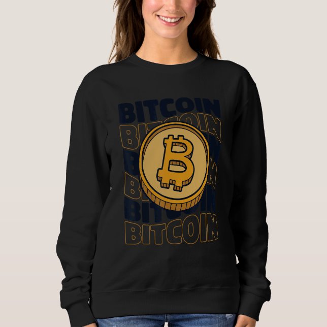 Sudadera Bitcoin Text Crypto Cryptocurrency Blockchain Bitc (Anverso)