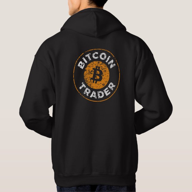 Sudadera Bitcoin Trader Grunge Text Circle Line Backprint (Reverso)