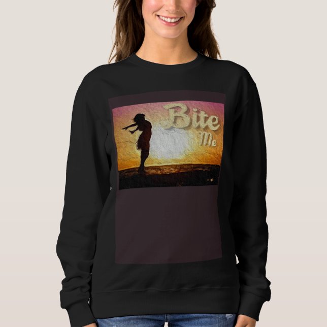 Sudadera Bite Me Girl on Beach Painting (Anverso)