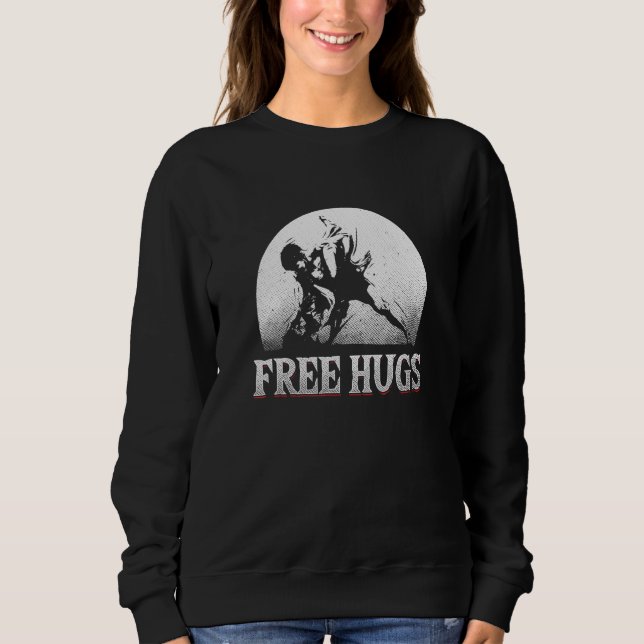 Sudadera Bjj Free Hugs Brasileño Jiu Jitsu Mma (Anverso)