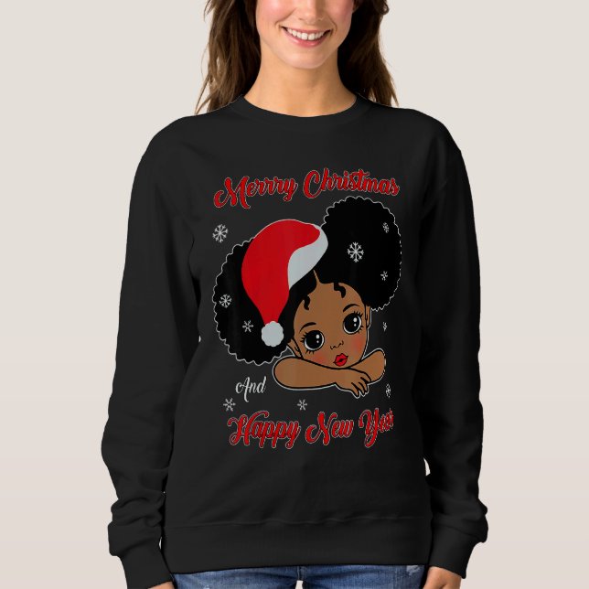 Sudadera Black African American Santa Christmas Melanin Gir (Anverso)