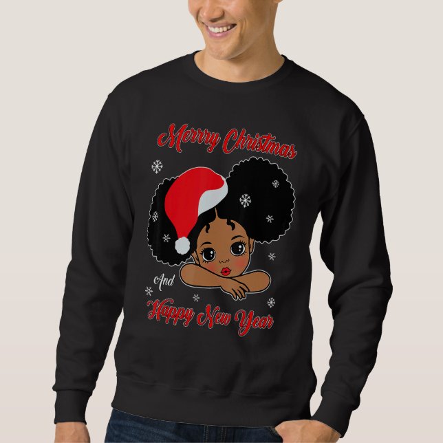 Sudadera Black African American Santa Christmas Melanin Gir (Anverso)