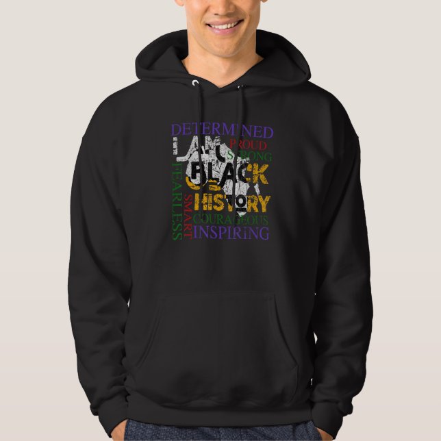Sudadera Black afrocéntrico americano soy historia negra Mo (Anverso)