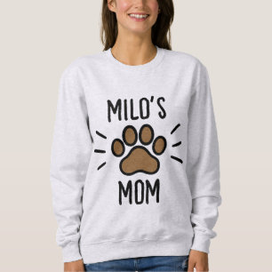 Sudadera Black and Brown Paw Print Dog's Name Mom
