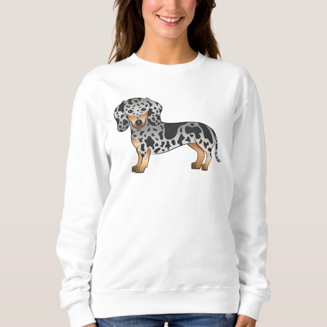 Sudadera Black And Tan Dapple Short Hair Dachshund Cute Per (Anverso)