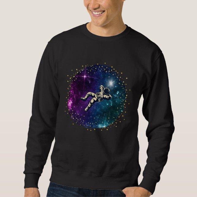 Sudadera Black Astronaut In The Galaxy Swimming In Space (Anverso)