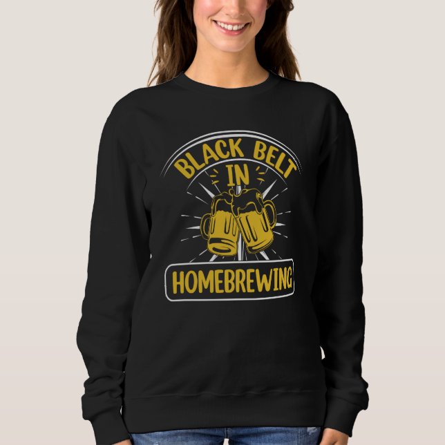 Sudadera Black Belt In Homebrewing Beer Brewing Alcohol Dri (Anverso)