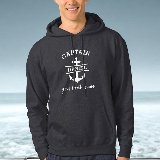 Sudadera Black Captain Boat Nautical Anchor Ship  (Subido por el creador)